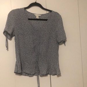 Baby blue floral H&M shirt